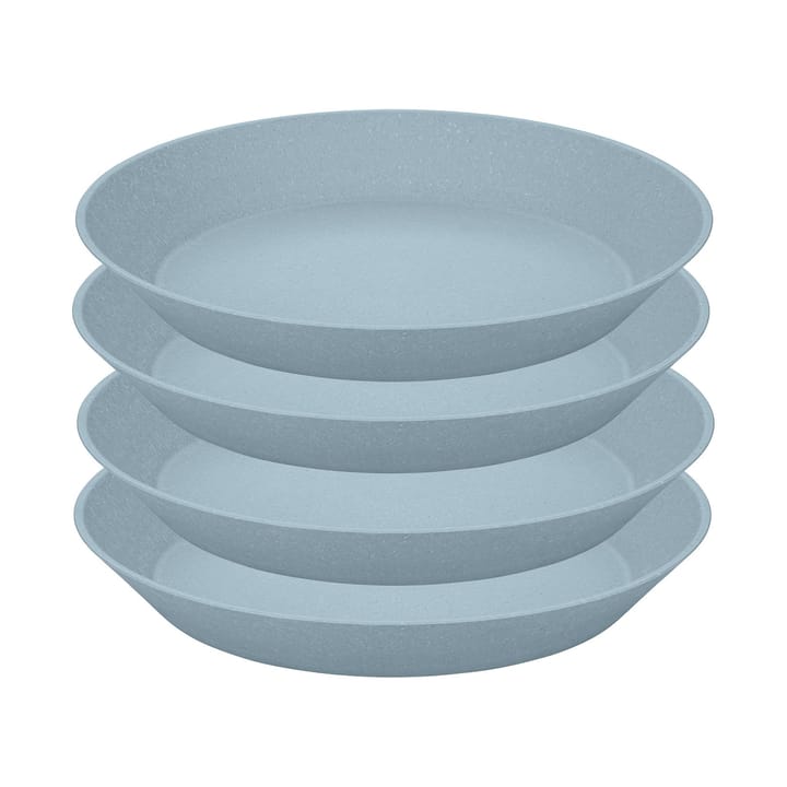 Connect deep  plate Ø24 cm 4-pack - Natural flower blue - Koziol