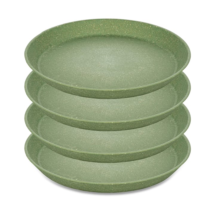 Connect small plate Ø20.5 cm 4-pack, Natural leaf green Koziol