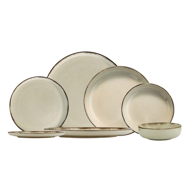 Evora porcelain set rounded edge 24 pieces, Cinnamon Kütahya