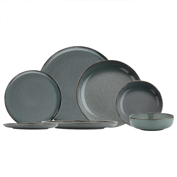 Evora porcelain set rounded edge 24 pieces - Gray-blue - Kütahya