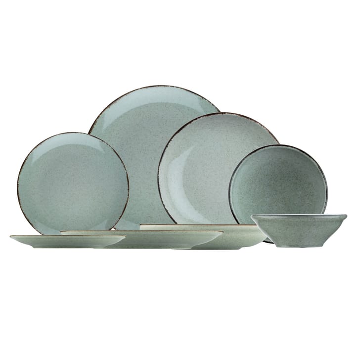 Evora porcelain set straight edge 24 pieces - Green - Kütahya