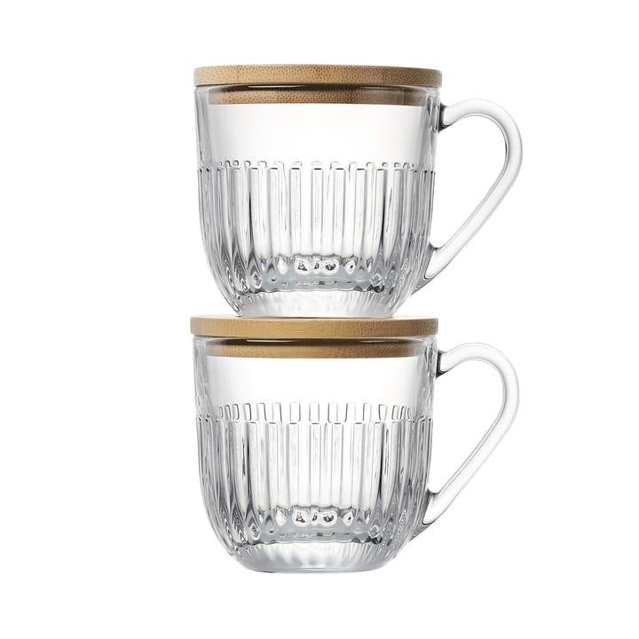 Ouessant mug with lid/saucer 2-pack, Transparent La Rochère