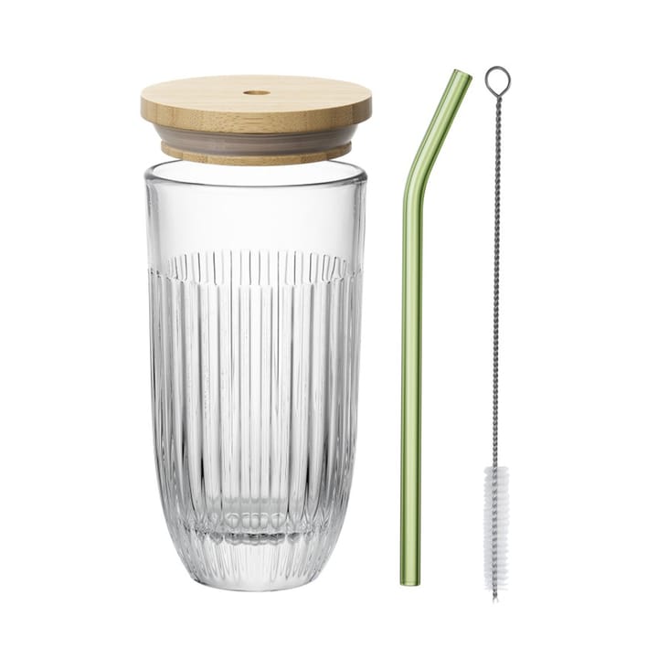 Ouessant smoothie glass with lid and straw 43 cl, Transparent La Rochère