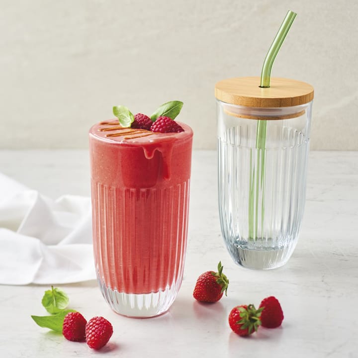 Ouessant smoothie glass with lid and straw 43 cl, Transparent La Rochère