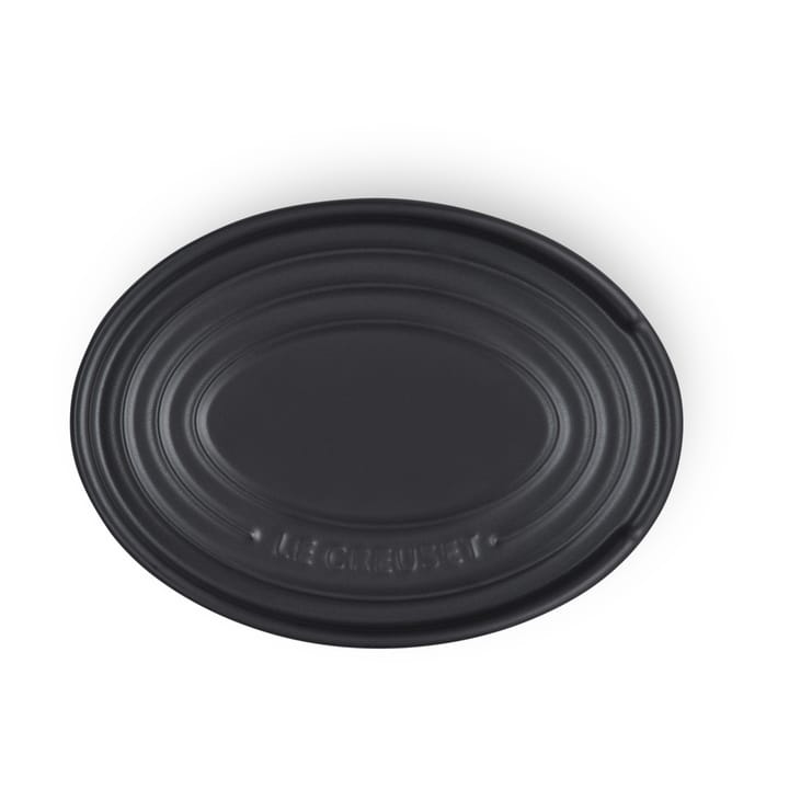 Oval holder for serving spoon, Matte black Le Creuset