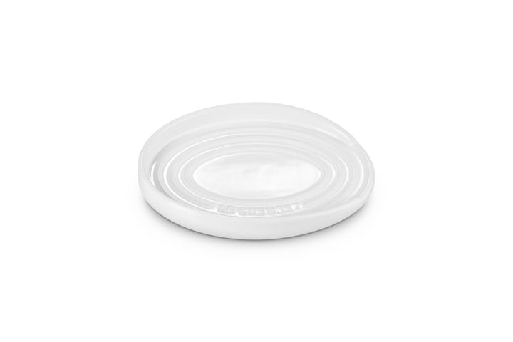 Oval holder for serving spoon, White Le Creuset