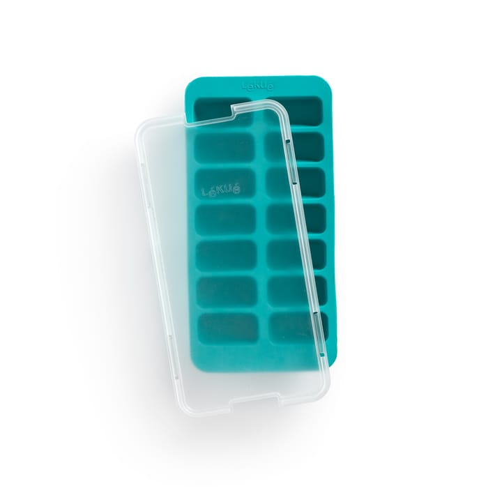 Lékué rectangular ice cube tray with lid, Turquoise Lékué