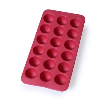 Lékué round ice cube mold silicone with lid - Red - Lékué