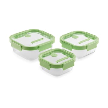 Lékué square lunchbox 3 pieces - Green - Lékué