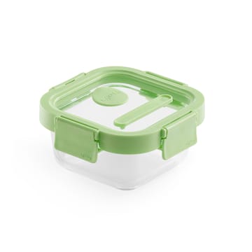 Lékué square lunchbox glass 0.32 L - Green - Lékué