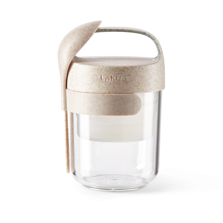 Lékué To Go jar organic with spoon beige - 0.6 L - Lékué