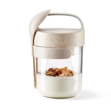 Lékué To Go jar organic with spoon beige - 0.6 L - Lékué