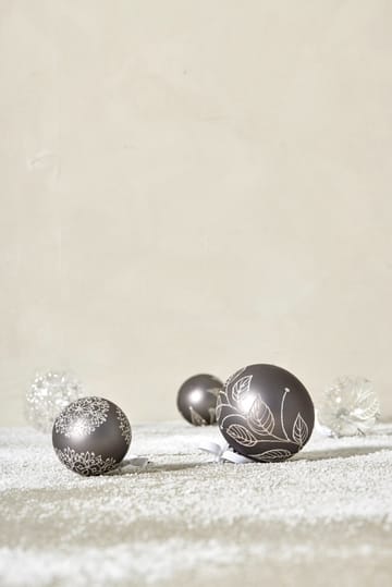 Cadelia Christmas bauble Ø6 cm - Dark grey, leaf - Lene Bjerre