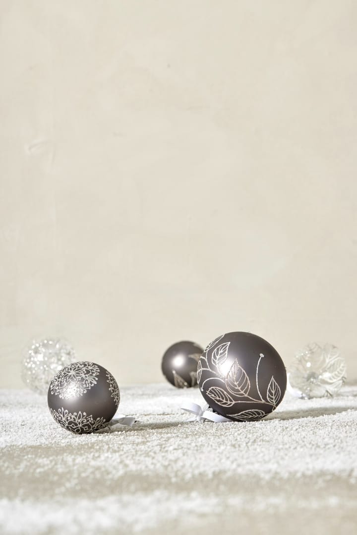 Cadelia Christmas bauble Ø6 cm, Dark grey, leaf Lene Bjerre