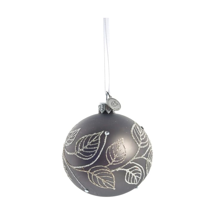 Cadelia Christmas bauble Ø8 cm, Dark grey, leaf Lene Bjerre