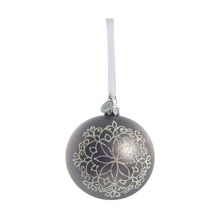 Cadelia Christmas bauble Ø8 cm - Dark grey, snowflake - Lene Bjerre