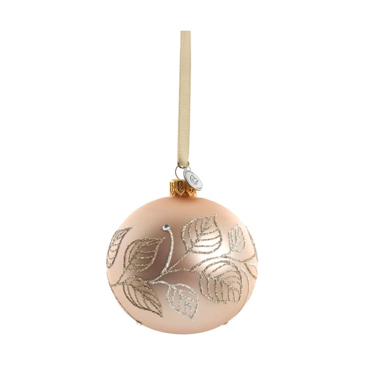 Cadelia Christmas bauble Ø8 cm, Rose, leaf Lene Bjerre