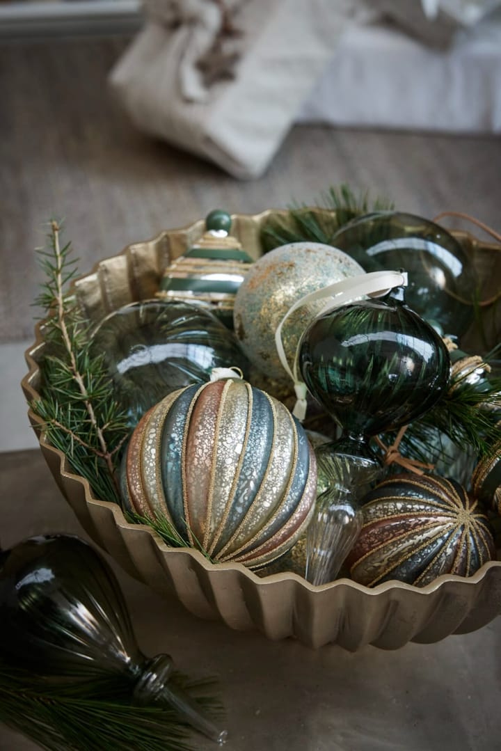 Clearena Christmas bauble Ø10 cm, Dusty green-gold Lene Bjerre