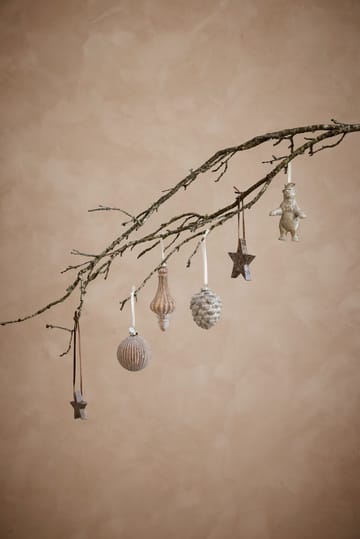 Elina Christmas tree decoration star 10 cm - Brown - Lene Bjerre