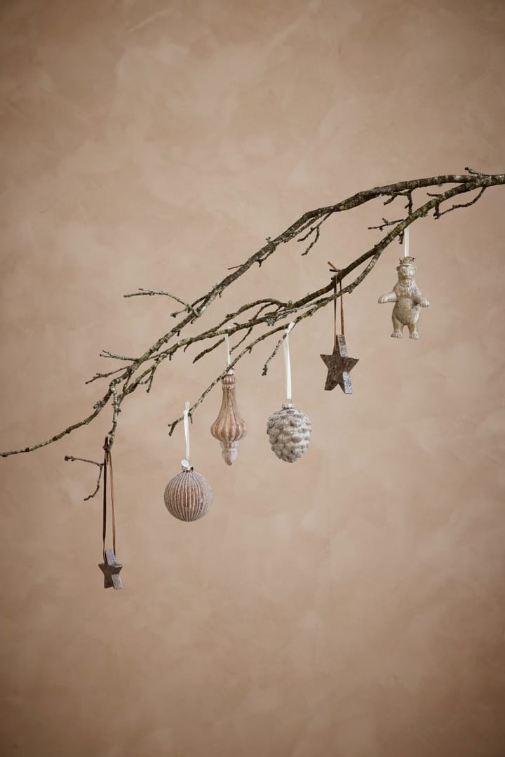 Elina Christmas tree decoration star 10 cm, Brown Lene Bjerre