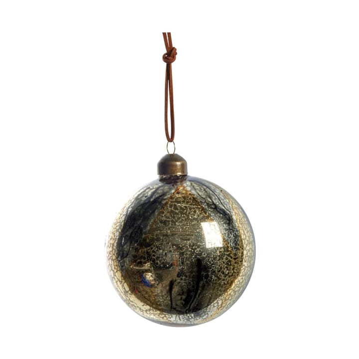 Nosille Christmas tree bauble round Ø10 cm, Silver-gold Lene Bjerre