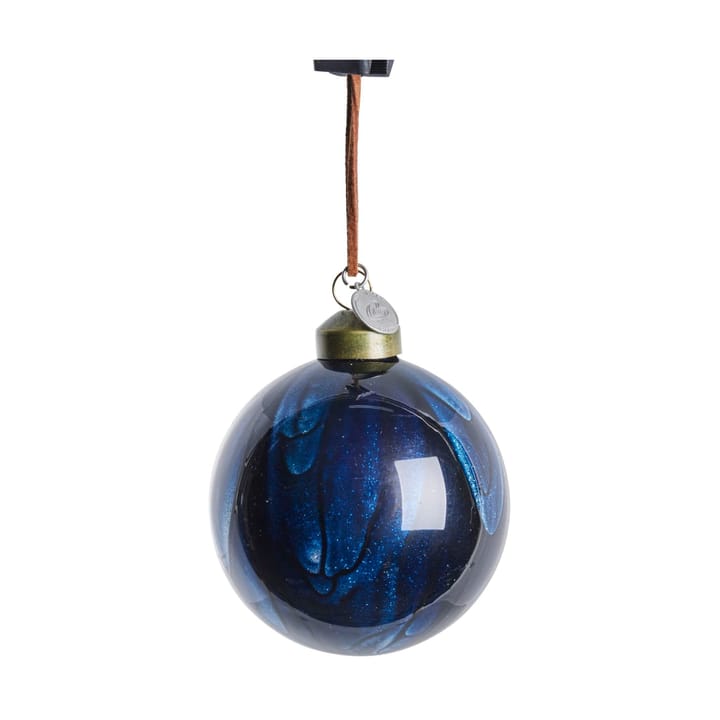 Nosille Christmas tree bauble round Ø8 cm, Dark blue Lene Bjerre