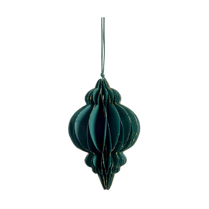 Pappia Christmas tree decoration 12 cm - Dark green, elongated - Lene Bjerre