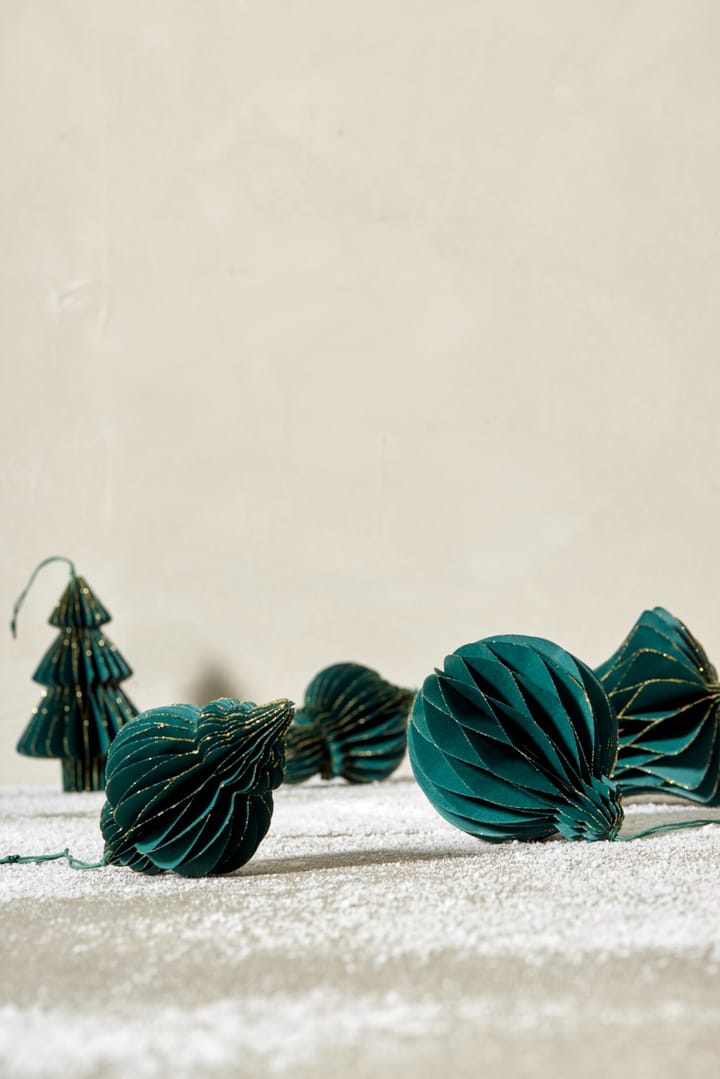 Pappia Christmas tree decoration 12 cm, Dark green, elongated Lene Bjerre