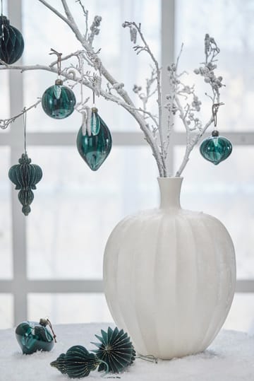 Pappia Christmas tree decoration 12 cm - Dark green, elongated - Lene Bjerre