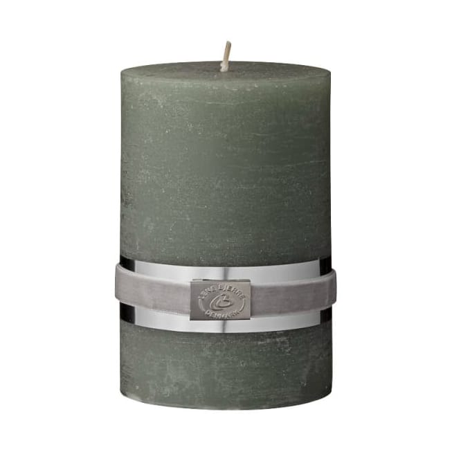 Rustic block candle Ø4.5 cm, 6 cm - Green - Lene Bjerre