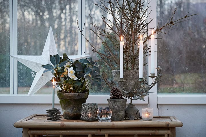 Rustic candle 28 cm, White Lene Bjerre