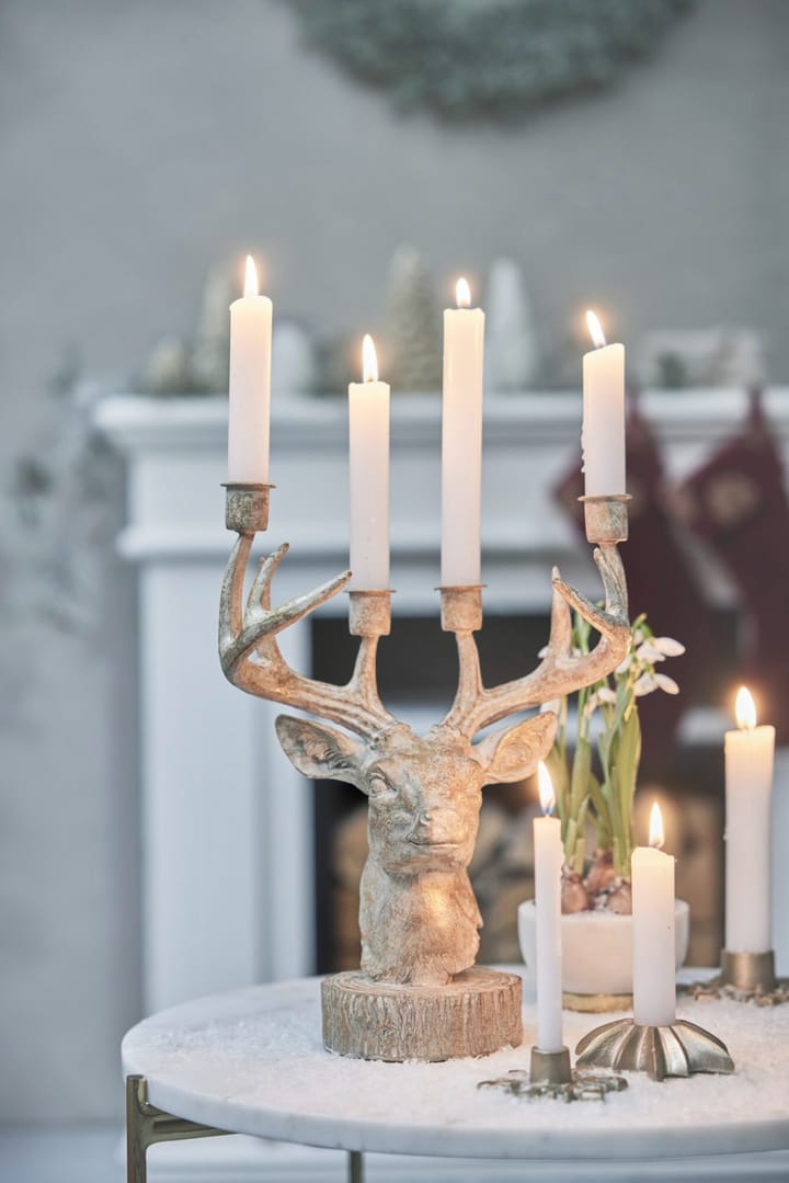 Serafina candle holder deer 31 cm, Antique gold light Lene Bjerre