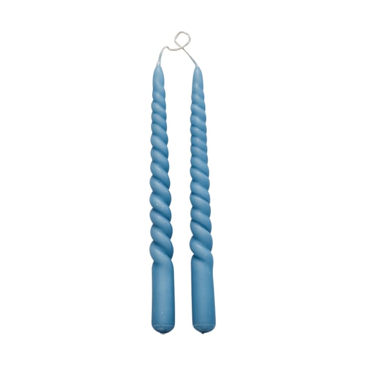 Twisted candle 25 cm 2-pack, F. Blue Lene Bjerre