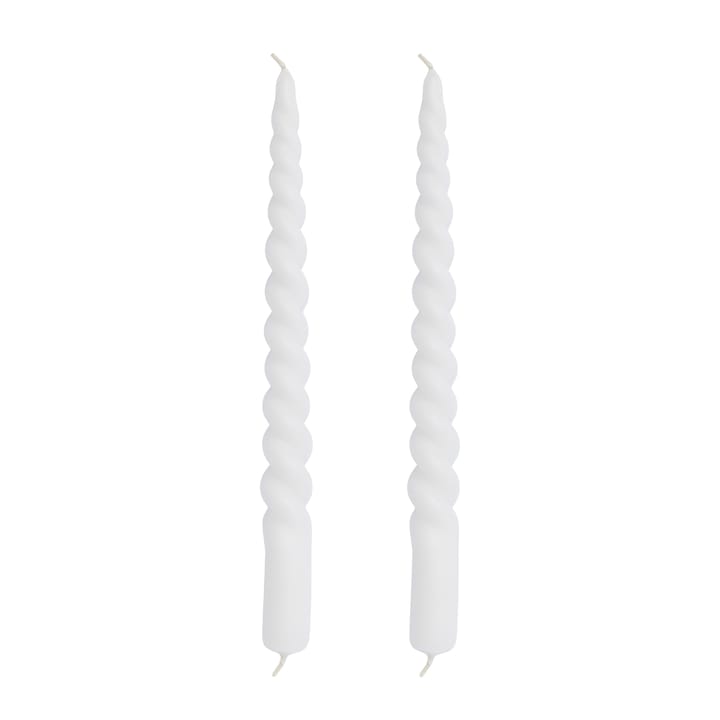 Twisted candle 25 cm 2-pack, White Lene Bjerre