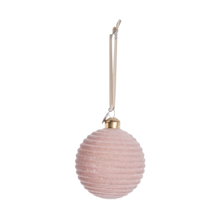 Velvitie bauble  Ø8 cm - Powder, ribbed - Lene Bjerre