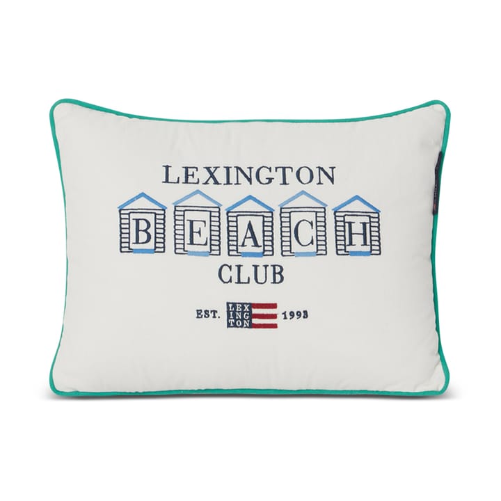 Beach Club Small Embroidered cushion 30x40 cm, Blue-white-green Lexington