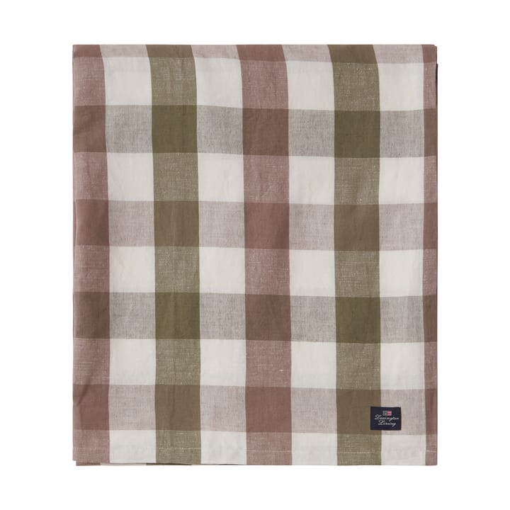 Checked Cotton Linen tablecloth 150x350 cm - Olive - Lexington