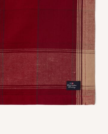 Checked linen-cotton placemat 40x50 cm - Red-beige - Lexington