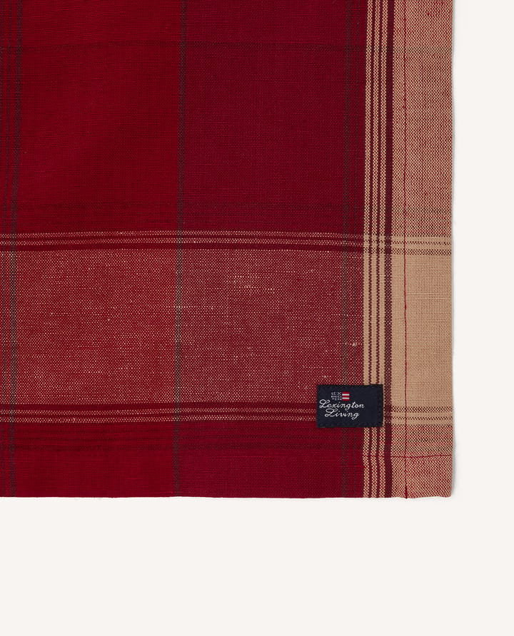 Checked linen-cotton placemat 40x50 cm, Red-beige Lexington