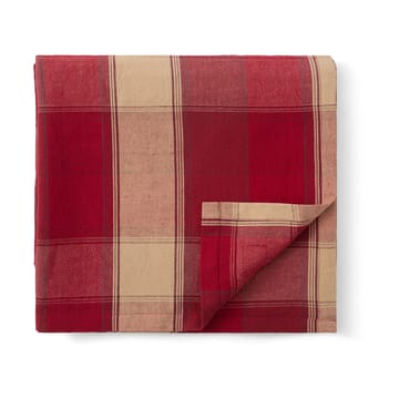 Checked linen-cotton tablecloth 150x250 cm - Red-beige - Lexington