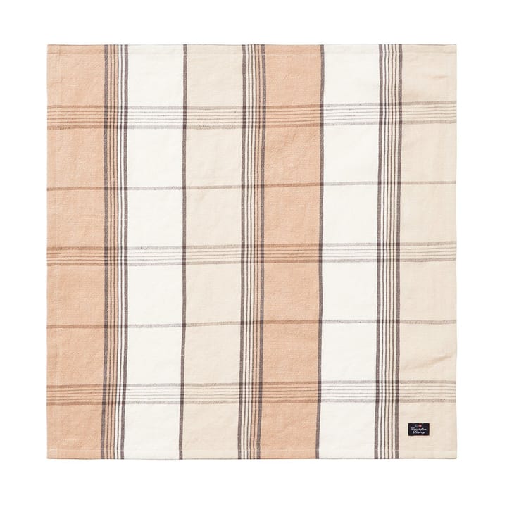 Checked Linen/Cotton fabric napkin 50x50 cm, Beige Lexington