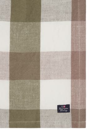 Checked Linen/Cotton fabric napkin 50x50 cm - Olive - Lexington