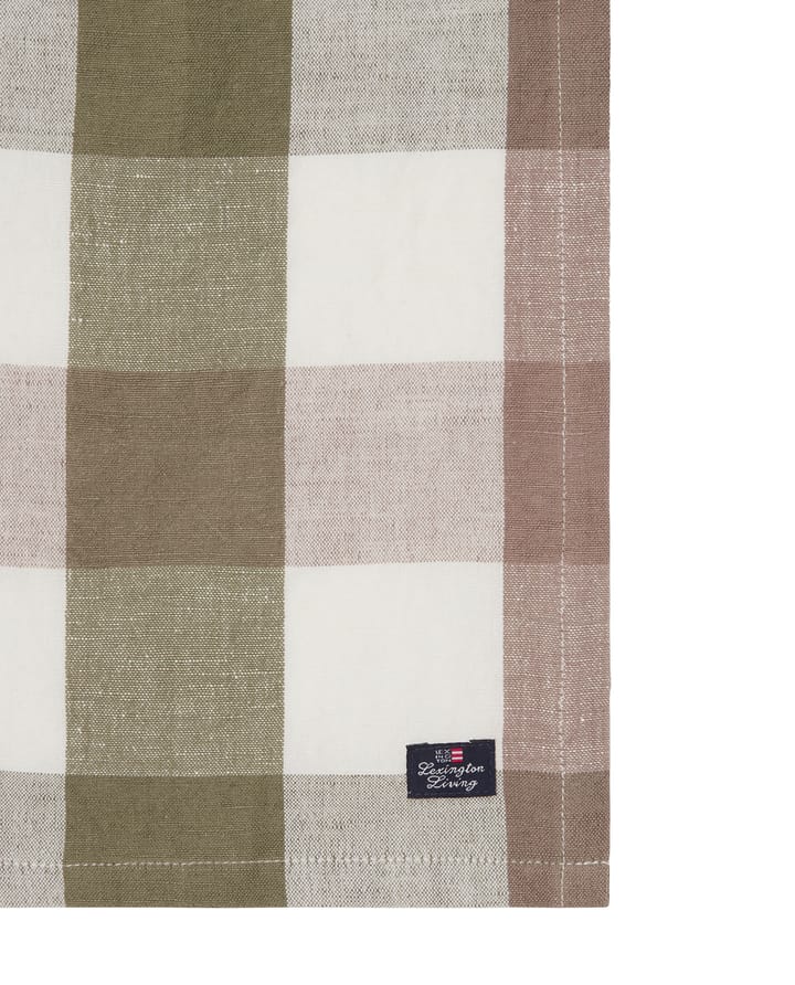 Checked Linen/Cotton fabric napkin 50x50 cm, Olive Lexington