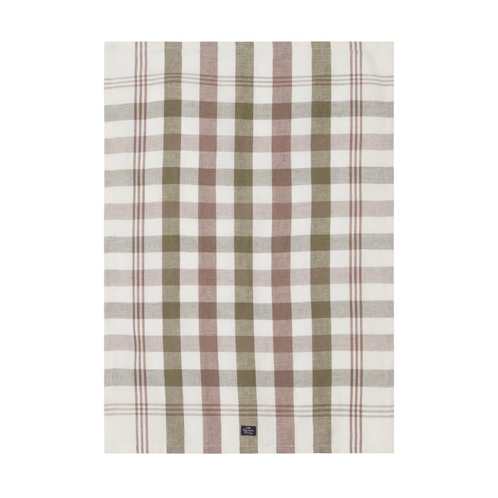 Checked Linen/Cotton kitchen towel 50x70 cm - Olive - Lexington