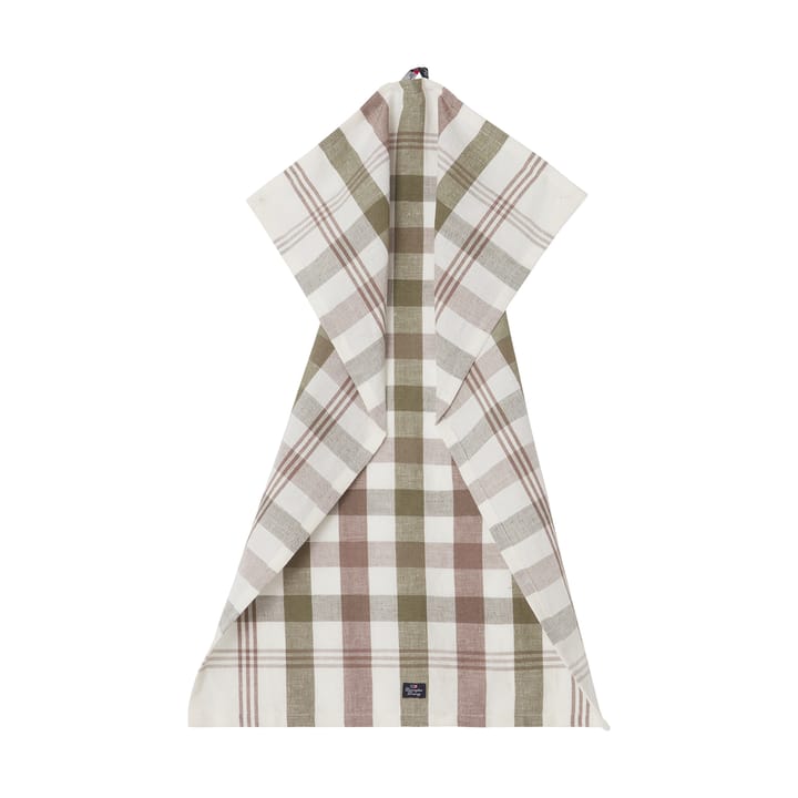 Checked Linen/Cotton kitchen towel 50x70 cm, Olive Lexington