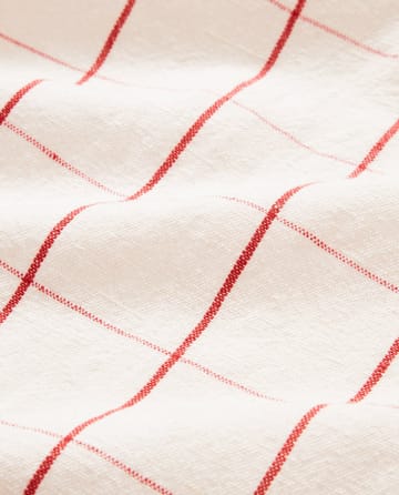 Checked Linen/Cotton kitchen towel 50x70 cm - White-red - Lexington