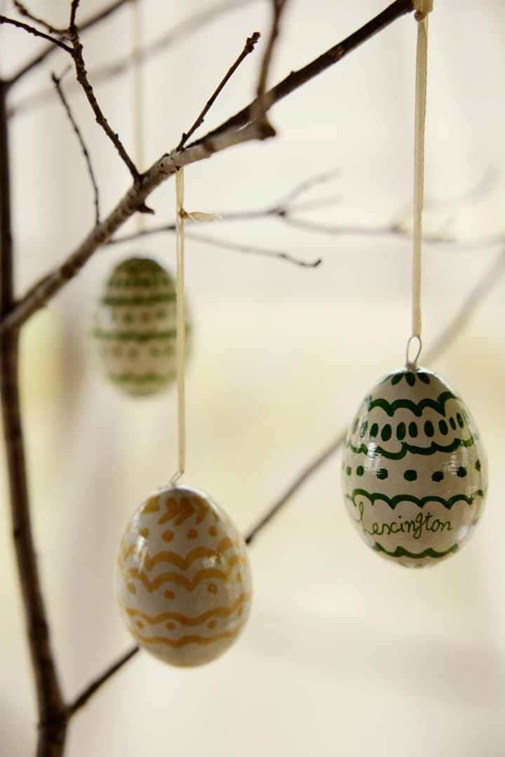 Easter Eggs in Papier Maché Easter ornaments 2-pack, Green-yellow Lexington