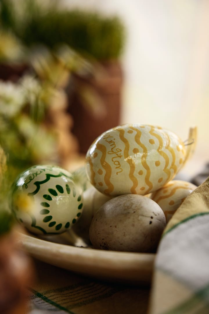 Easter Eggs in Papier Maché Easter ornaments 2-pack, Green-yellow Lexington