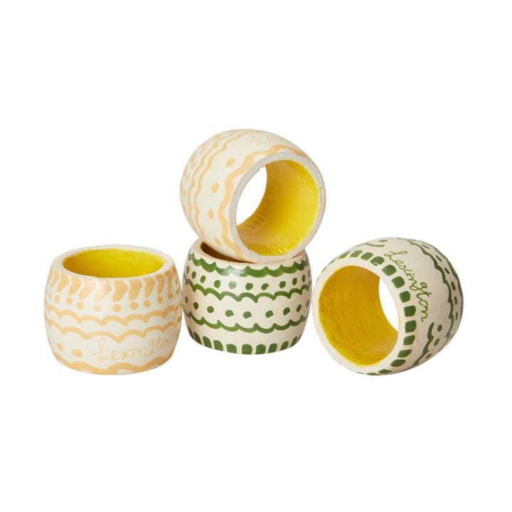 Easter Ring in Wood napkin ring 4-pack, Green-yellow Lexington