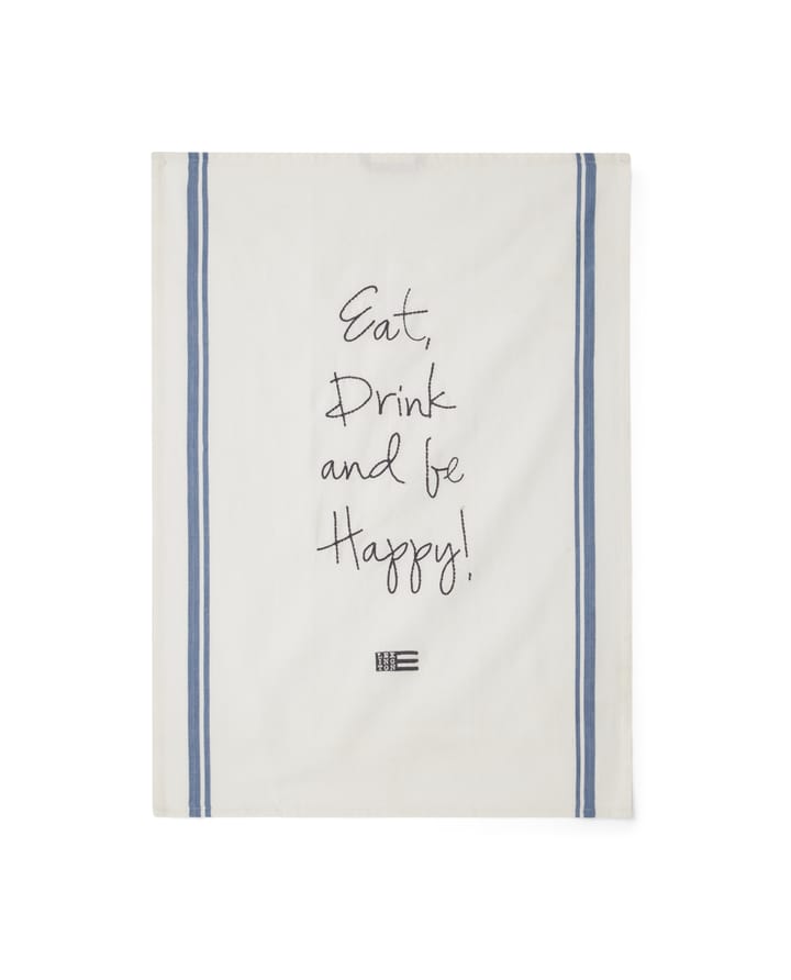 Eat Embroidered kitchen towel 50x70 cm - White-blue - Lexington